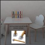 Erka Dizayn Ahşap Çocuk Masa Sandalye Takımı 1 Sandalye 1 Masa