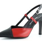 Erkan Saçmacı Kadın Sacha Siyah Kırmızı Slingback İnce Topuklu Ayakkabı 39