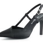Erkan Saçmacı Kadın Sacha Siyah Saten Slingback İnce Topuklu Ayakkabı 39