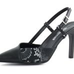 Erkan Saçmacı Kadın Sacha Siyah Yılan Slingback İnce Topuklu Ayakkabı 38