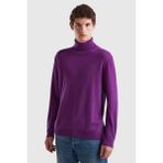 Erk_boğazlı Merino Kazak - Mor - XL