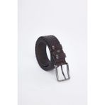Erkek %100 Hakiki Deri 3,5 cm Klasik Kahverengi Kemer