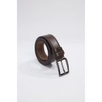 Erkek %100 Hakiki Deri 3,5 cm Klasik Taba Kemer