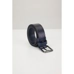 Erkek %100 Hakiki Deri 4 cm Spor Lacivert Kemer