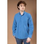 Erkek %100 Natural Uzun Kollu Regular Kalıp Organik Keten Baba Gömlek 8120 - XL