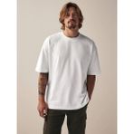 Erkek %100 Pamuk Oversize Kesim Bisiklet Yaka Basic Tişört - Beyaz