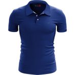 Erkek %100 Pamuk Polo T-Shirt RCPT108 - Mavi - 4XL