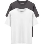 Erkek 2 Li Paket %100 Pamuk Oversize Tişört Basic Bisiklet Yaka Kısa Kollu T-Shirt - 0 Siyah - 3XL