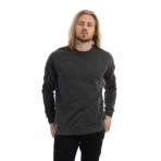 Erkek 3 İplik Pamuklu İçi Polarlı Regular Fit Basic Bisklet Yaka Antrasit Sweatshirt