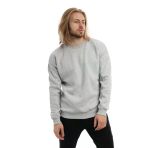 Erkek 3 İplik Pamuklu İçi Polarlı Regular Fit Basic Bisklet Yaka Gri Sweatshirt