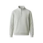 Erkek 3 İplik Şardonlu Yarım Fermuarlı Sweatshirt – Sıcak Tutan Kalın Kumaşlı Polar İçlik – Rahat Günlük Sweat (Boyalı Gri, Large)