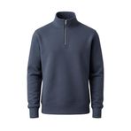 Erkek 3 İplik Şardonlu Yarım Fermuarlı Sweatshirt – Sıcak Tutan Kalın Kumaşlı Polar İçlik – Rahat Günlük Sweat (Füme, Large)