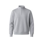 Erkek 3 İplik Şardonlu Yarım Fermuarlı Sweatshirt – Sıcak Tutan Kalın Kumaşlı Polar İçlik – Rahat Günlük Sweat (Gri, Medium)
