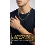 Erkek 316L Paslanmaz Çelik Zincir Kolye Ve Bileklik Seti, Kararmaz, Kutulu Hediye
