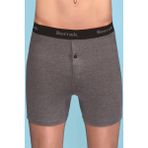 Erkek 3'lü Füme Renk UZUN PAÇA Likralı Düğmeli Yüksek Bel Boxer-Short-Külot BERRAK / 1059