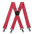 Erkek 4-clip jartiyer 1.5 "X tipi mısır streç siyah kanca toka tüm uygun giyim jartiyer tüm durumlar için uygun, Büyük Kırmızı, Tek Beden