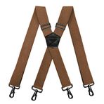 Erkek 4-clip jartiyer 1.5 "X tipi mısır streç siyah kanca toka tüm uygun giyim jartiyer tüm durumlar için uygun, Deve, Tek Beden