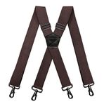 Erkek 4-clip jartiyer 1.5 "X tipi mısır streç siyah kanca toka tüm uygun giyim jartiyer tüm durumlar için uygun, Kahve, Tek Beden
