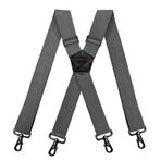 Erkek 4-clip jartiyer 1.5 "X tipi mısır streç siyah kanca toka tüm uygun giyim jartiyer tüm durumlar için uygun, Koyu Gri, Tek Beden