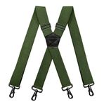Erkek 4-clip jartiyer 1.5 "X tipi mısır streç siyah kanca toka tüm uygun giyim jartiyer tüm durumlar için uygun, Ordu Yeşili, Tek Beden