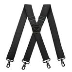 Erkek 4-clip jartiyer 1.5 "X tipi mısır streç siyah kanca toka tüm uygun giyim jartiyer tüm durumlar için uygun, Siyah, Tek Beden