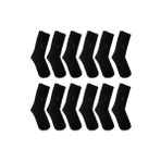 Erkek 4 Mevsim Pamuklu Siyah Çorap 12'li
