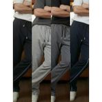 Erkek 4'lü Paket Baggy Biyeli Oversize Relaxed 4 Mevsim Eşofman Altı Bol Paça 2 Iplik Tam Kalıp - 2XL - Siyah - Gri - Lacivert - Füme