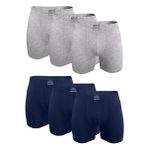 Erkek 6 lı Premium Collection Modal Uzun Boxer 6M250 (Gri-Lacivert, 2XL)