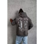 Erkek 98 Baskılı Kapşonlu Sweat - Gri