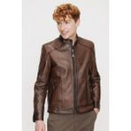Erkek A-Kahverengi New York Deri Mont - 3XL