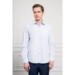 Erkek A. Mavi Basic Regular Fit Sert Yaka Cepli Gömlek - Buz Mavisi - 2XL