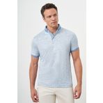 Erkek A. MAVİ Trend Merserize Jakar Desen Düğmeli Yaka Dynamic Fit T-Shirt