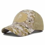 Erkek açık camo beyzbol net kap taktik camo kap kafatası vizör kap avcılık kamp yürüyüş şapkaları için uygun, Dijital Haki, Tek Beden