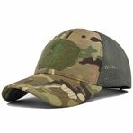 Erkek açık camo beyzbol net kap taktik camo kap kafatası vizör kap avcılık kamp yürüyüş şapkaları için uygun, Kamuflaj Haki, Tek Beden