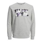 Erkek Açık Gri Melanj Sweatshirt JACK&JONES CORE