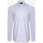 Erkek Açık Gri Slim Fit Pamuk Gömlek - XL
