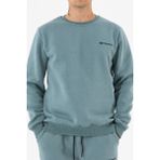 Erkek Açık Mavi Sweatshirt Bisiklet Yaka Rahat Kalıp 3 iplik Şardonlu Nakışlı