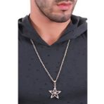 ERKEK ANTİK GÜMÜŞ KAPLAMA PENTAGRAM KOLYE