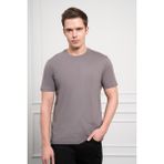 Erkek Antrasit Basic Bisiklet Yaka Dynamic Fit Pamuk T-Shirt - XL