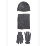 Erkek Antrasit-Melanj Polar Bere Boyunluk Eldiven Set