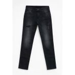 Erkek Antrasit Yırtık Detay Slim Jean Pantolon