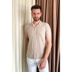 Erkek Apaçi Gömlek 3181 - Bej - XL