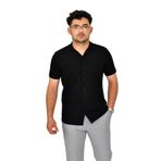 Erkek Apaçi Yaka Düğmeli Tişört 9655 BGL-ST04589 SİYAH M