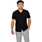 Erkek Apaçi Yaka Düğmeli Tişört 9655 BGL-ST04589 - Siyah
