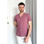 Erkek Apaçi Yaka Gömlek 2551 - Lila