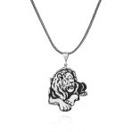 Erkek Aslan Figür 60 Cm 925 Gümüş Kolye