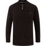 Erkek Astarlı Triko Mevsimlik Mont Hakim Yaka Çelik Örgü Desenli Klasik Kalıp - 5209T - Kahverengi - XL