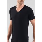 Erkek Aura Siyah Kısa Kol V Yaka T-Shirt 9508 SİYAH XL