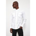 Erkek Austin Beyaz Slim Fit Gabardin Gömlek - 2XL