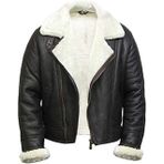 Erkek Aviator Shearling Koyun Derisi Hakiki Deri Suni Kürk Bomber Uçan Ceket - B3 Bomber Aviator WWII Hakiki Koyun Derisi Suni Kırkma Deri Ceket Erkek - RAF Aviator Uçan Gerçek Koyun Derisi Ceket, Doğal Beyaz Koyun Derisi, M